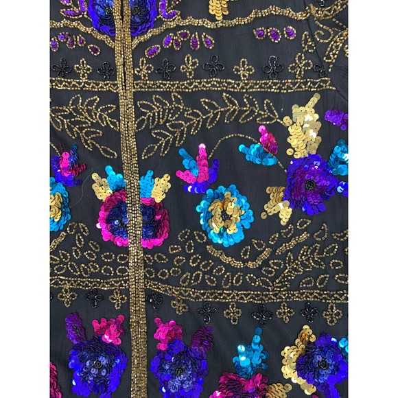 Y2K Sequin Top Evening Cocktail Holiday Party Christmas New Years Winter Wedding - Picture 11 of 12